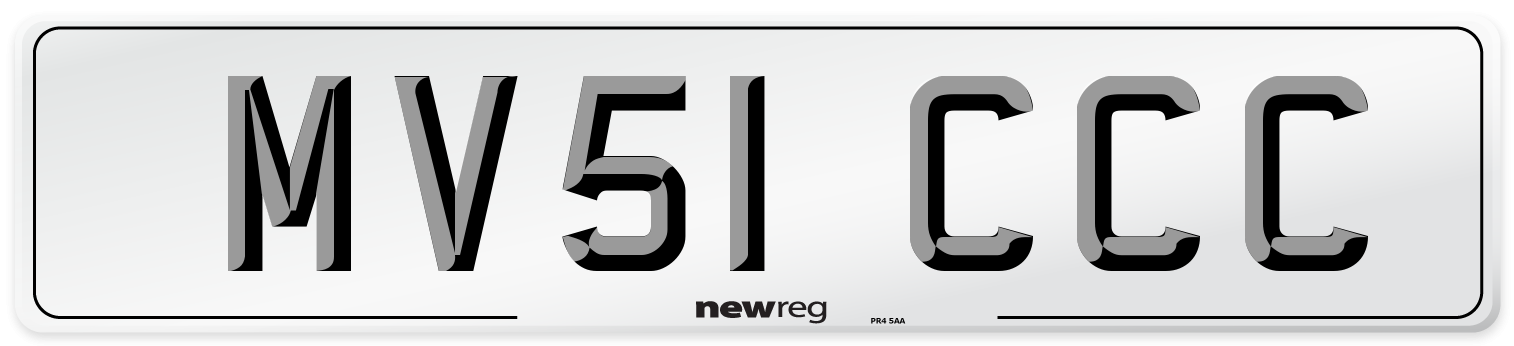 MV51 CCC Number Plate from New Reg